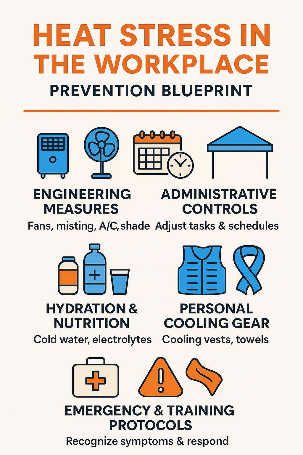 Heat Stress Prevention Blueprint illustration