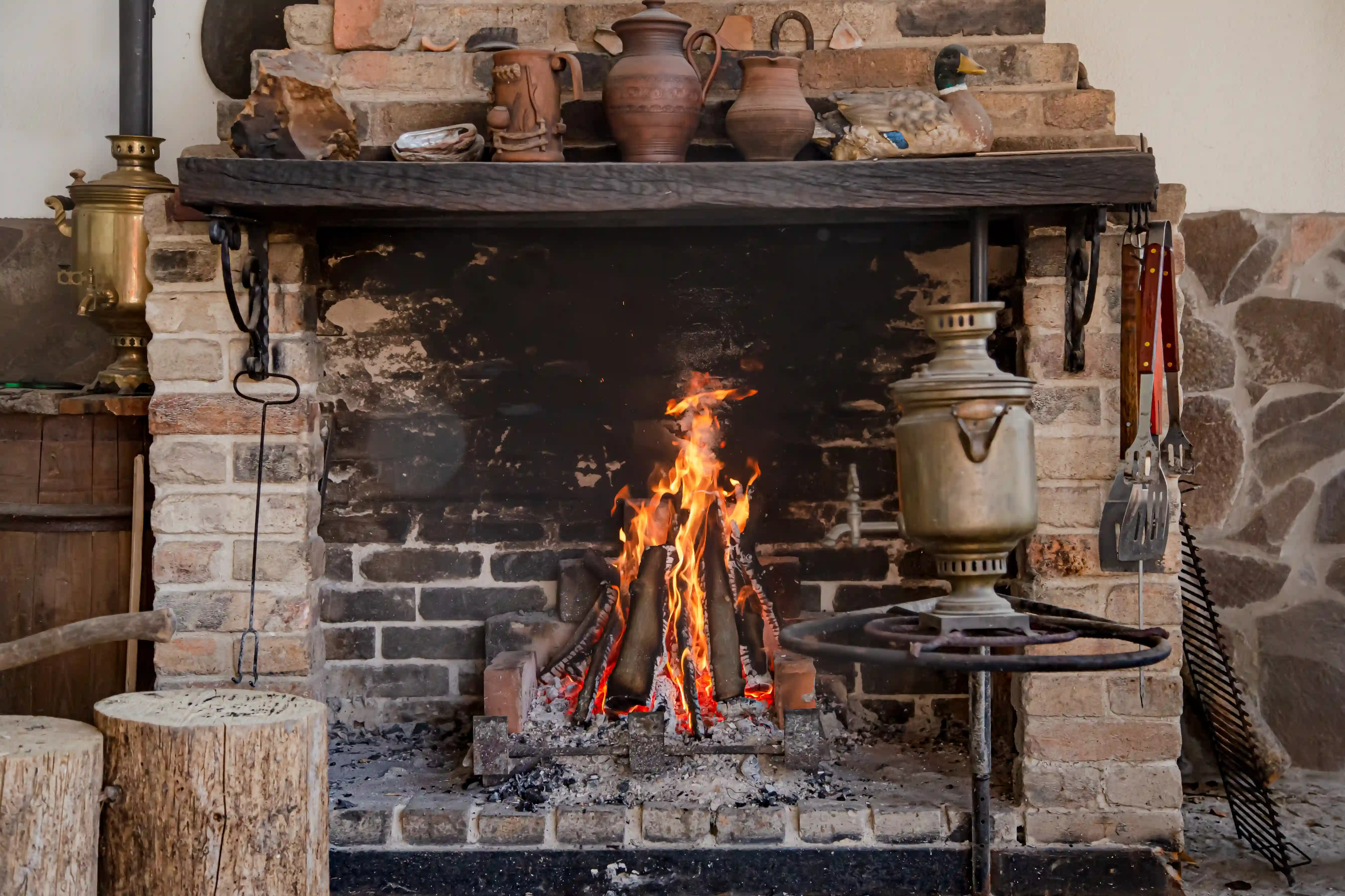 Chiminea Outdoor Fireplace - Freestanding with Chimney