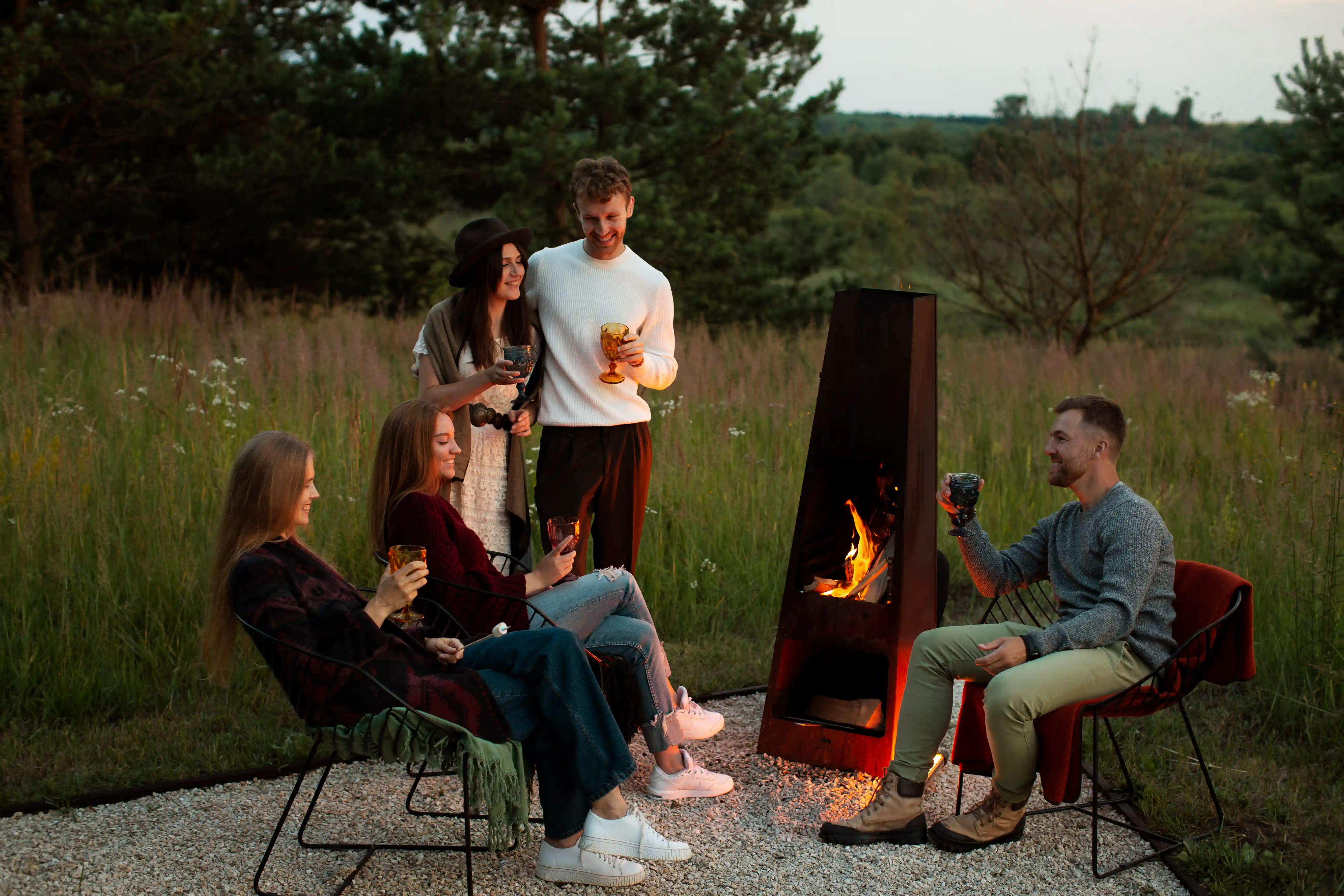 Outdoor Fire Pit Heater - Wood, Propane, or Natural Gas