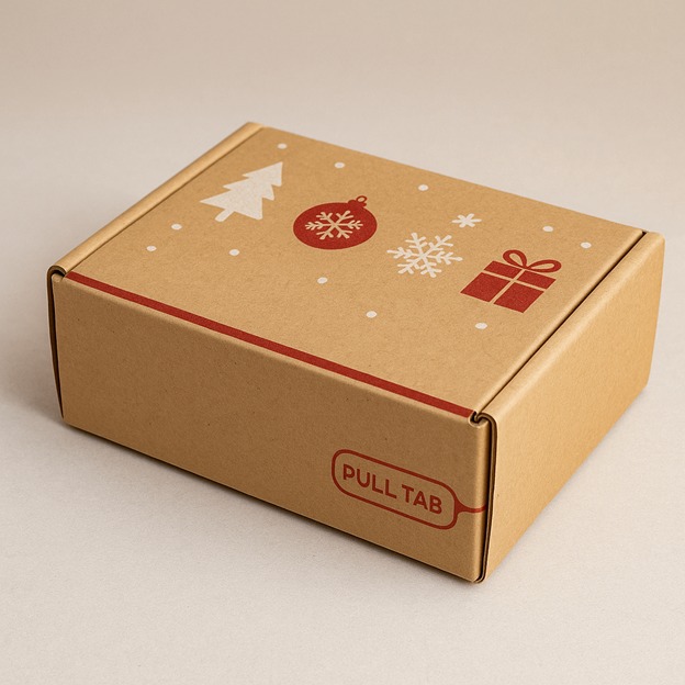 Pull-tab kraft mailer box eco-friendly design